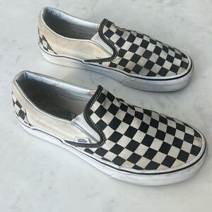 Vans OG Classic Checkered Slip On | Black White | Size 7